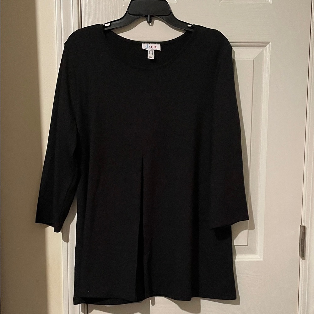 Denim&Co Black Tunic Top